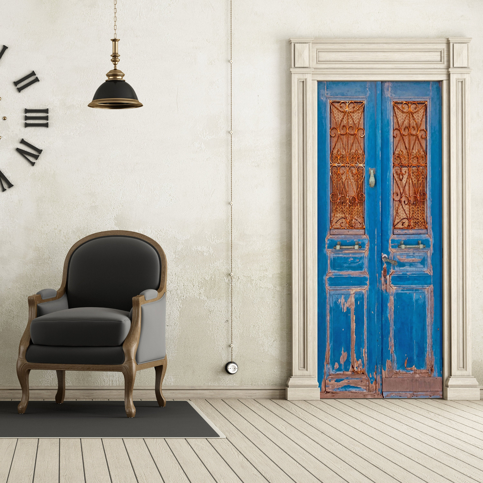 3D Door Cover Sticker - Barn Wallpaper Front Door Mural Wall Decal