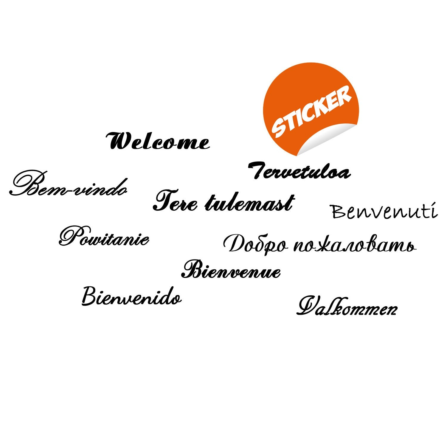 Peel and Stick Door Sticker – Welcome Vinyl Door Decal for Entryway Styling