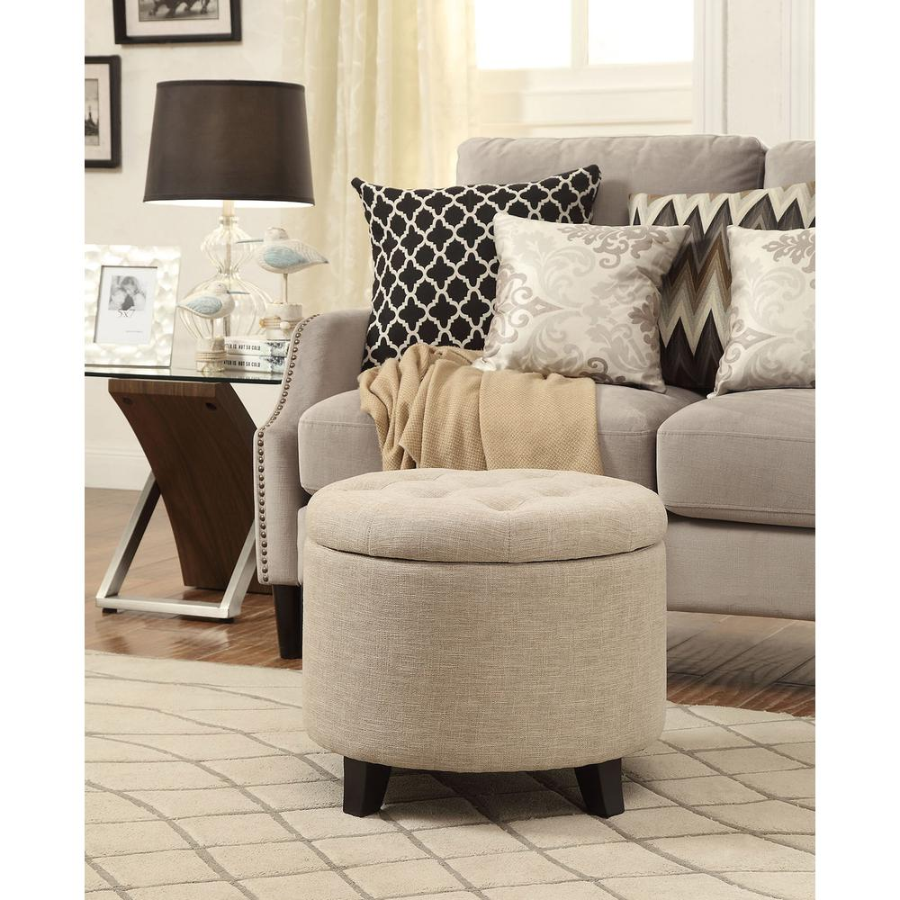 Designs4Comfort Round Storage Ottoman