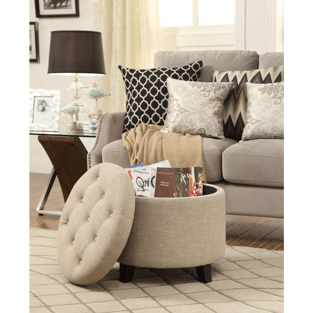 Designs4Comfort Round Storage Ottoman