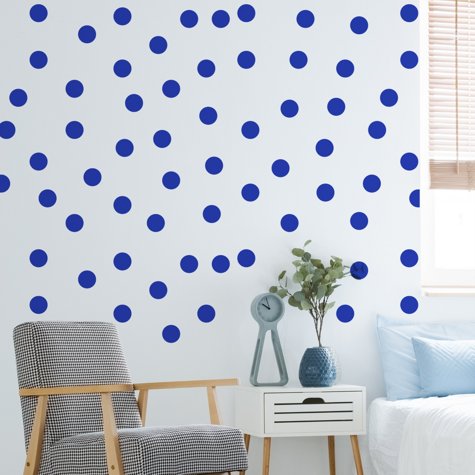 Peel and Stick Wall Sticker – Blue Circle Vinyl Wall Decals (2-Inch Round Dot Labels)