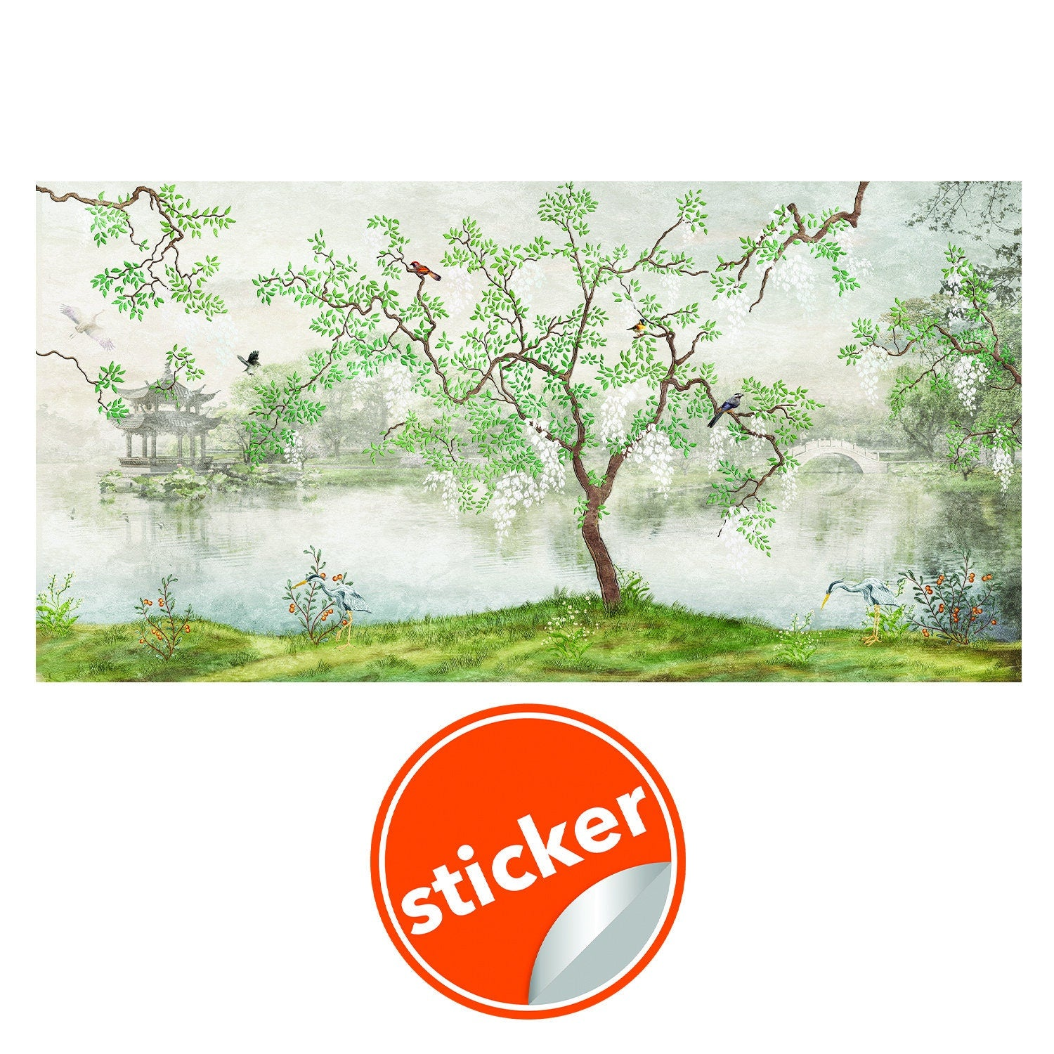 Toile Bedroom Chinoiserie Wallpaper | Garden Vintage Grey Adhesive Wall Paper Print