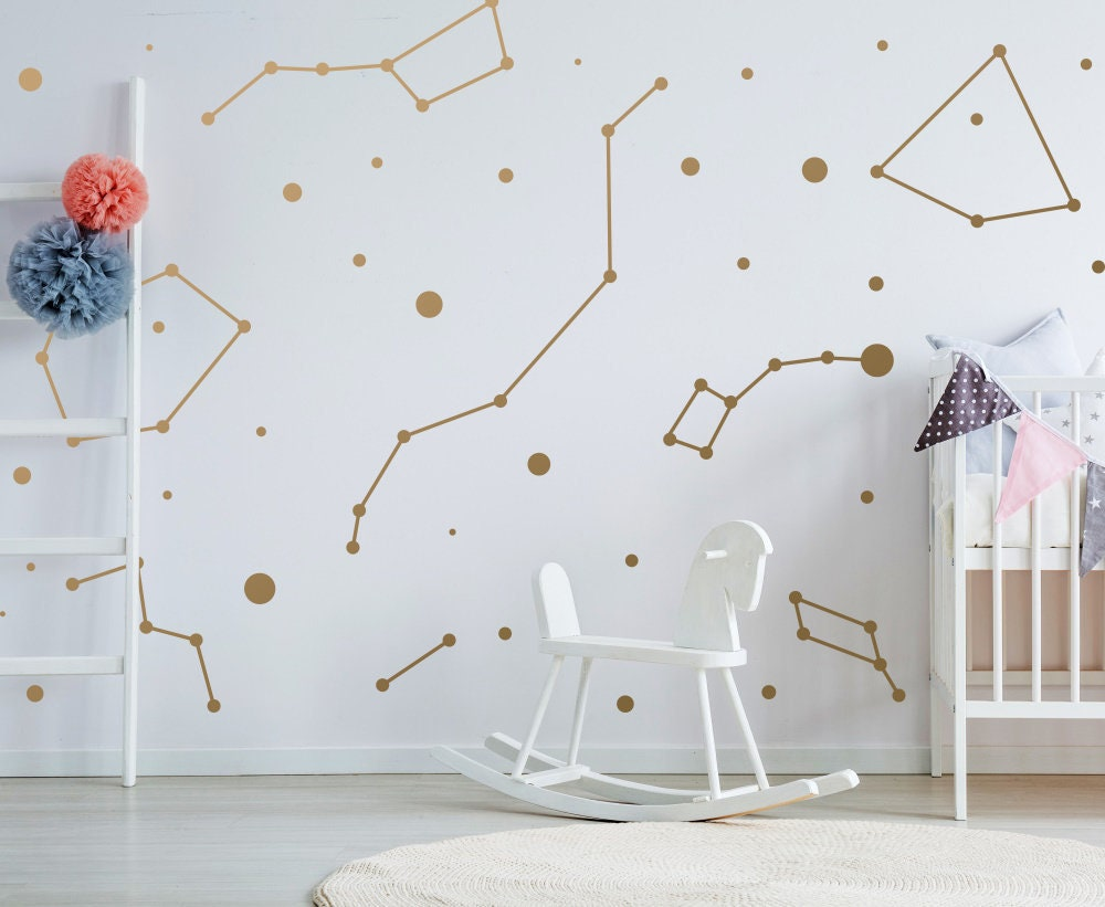 Constellation Zodiac Peel-and-Stick Wall Decal | Star Stickers for Walls – 79 × 79 in (200 × 200 cm)
