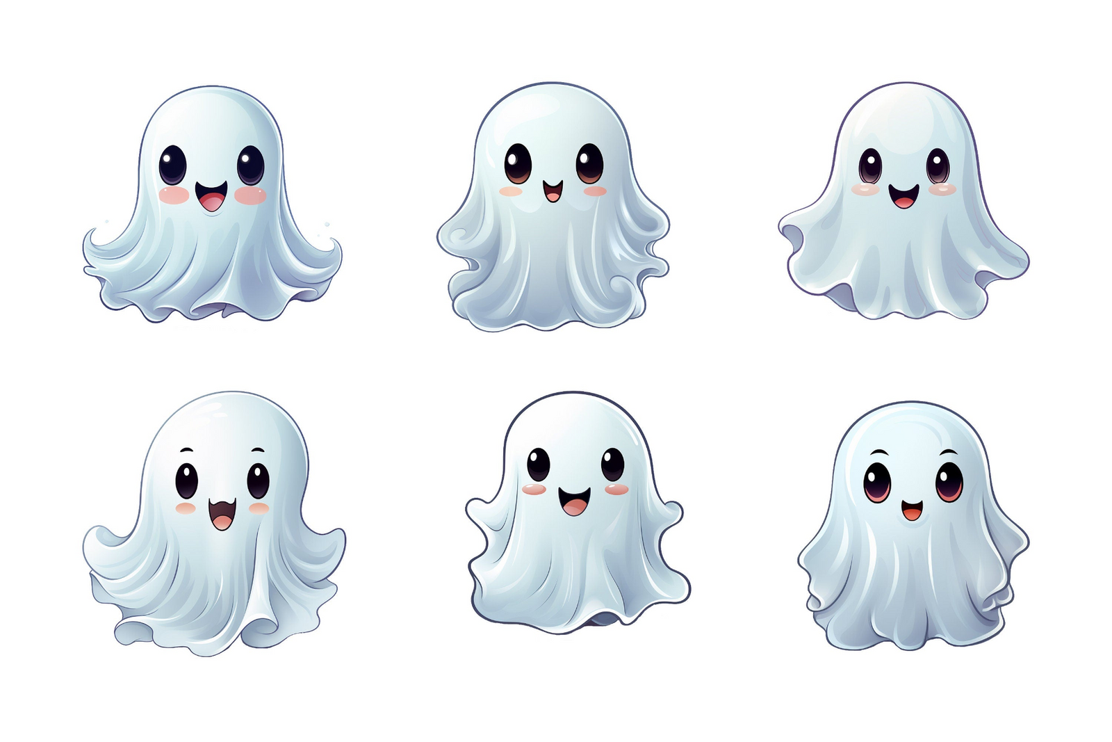 Frosted Ghost Peel and Stick Window Decals – Halloween Vinyl Glass Stickers (Set of 12)