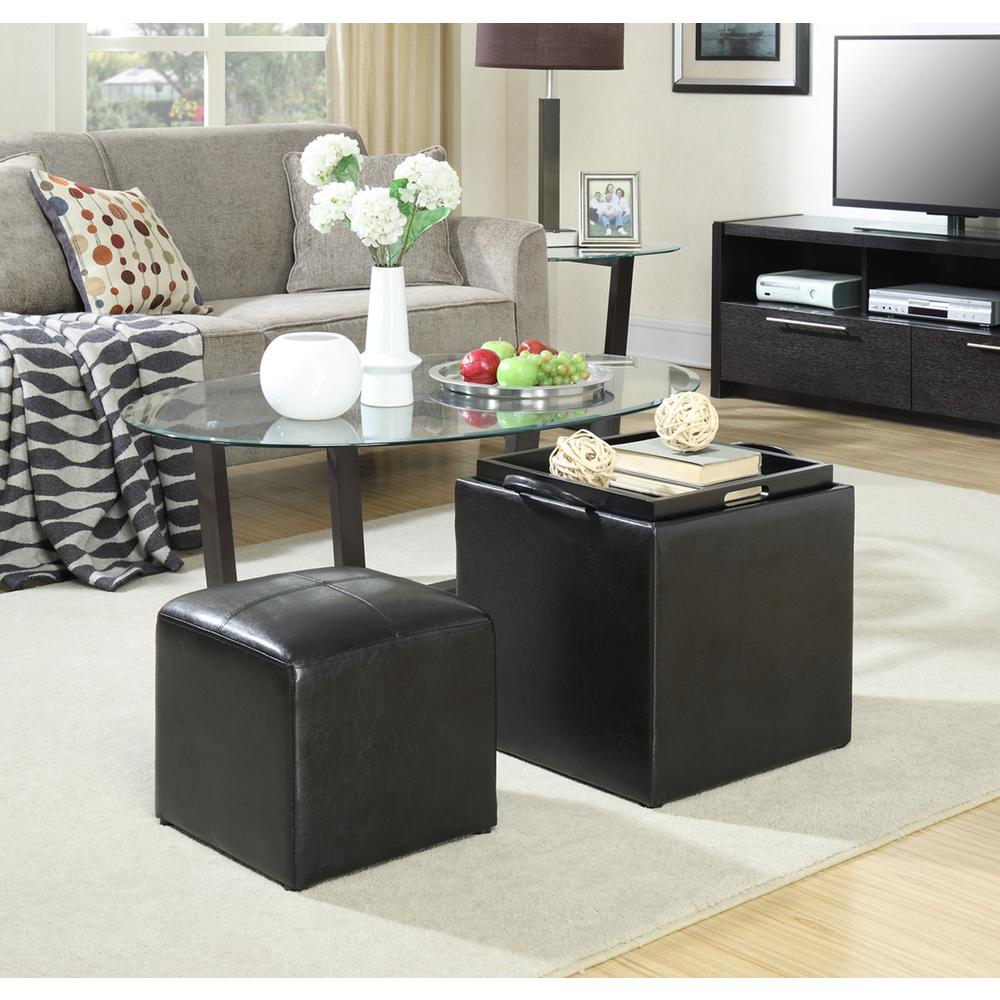 Park Avenue Single Ottoman with Stool and Reversible Tray