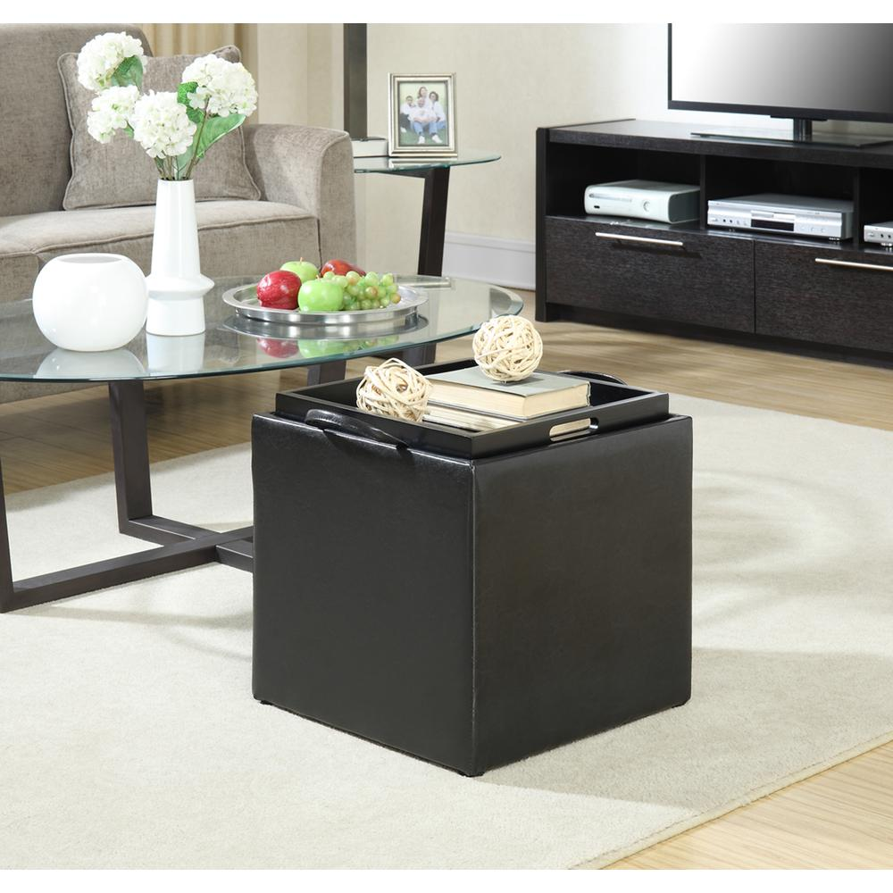 Park Avenue Single Ottoman with Stool and Reversible Tray