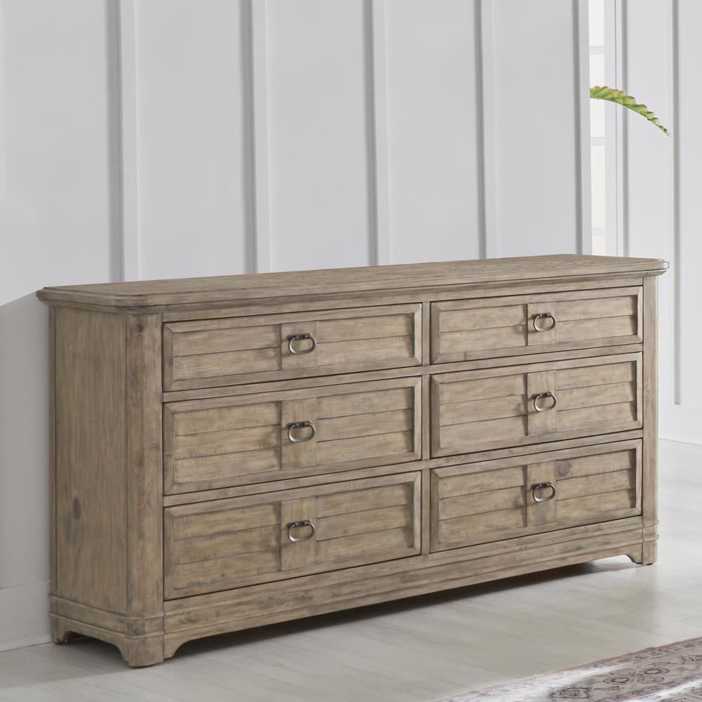Meadowbrook 6-Drawer Dresser – Sand Coastal Farmhouse Style