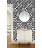 Black and White Damask Vinyl Peel and Stick Wallpaper Roll (Covers 30.75 Sq. Ft.)