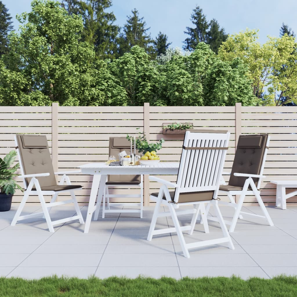 vidaXL Highback Chair Cushion Set of 4 Taupe