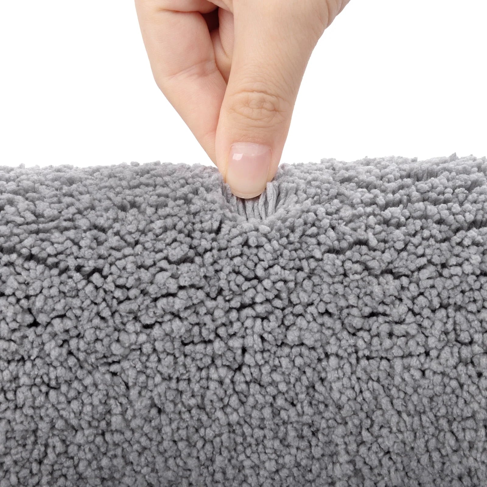 Bathroom Rugs Set of 4 Piece, Bath Mats, Microfiber Non Slip Shaggy Ultra Soft Bathroom Runner with U Shaped Contour Toilet Mat for Bathroom, Shower Inside Floor, Gray