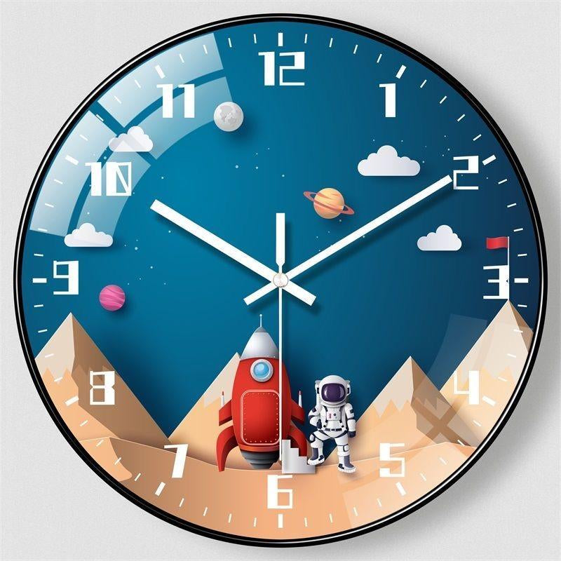 Children’s Room, Silent Wall Clock, Bedroom, Living Room, Kids Clock, Cartoon Clock, Circular Clock, Creative Clock, Quartz Clock, Elementary School, Non-Ticking Clock