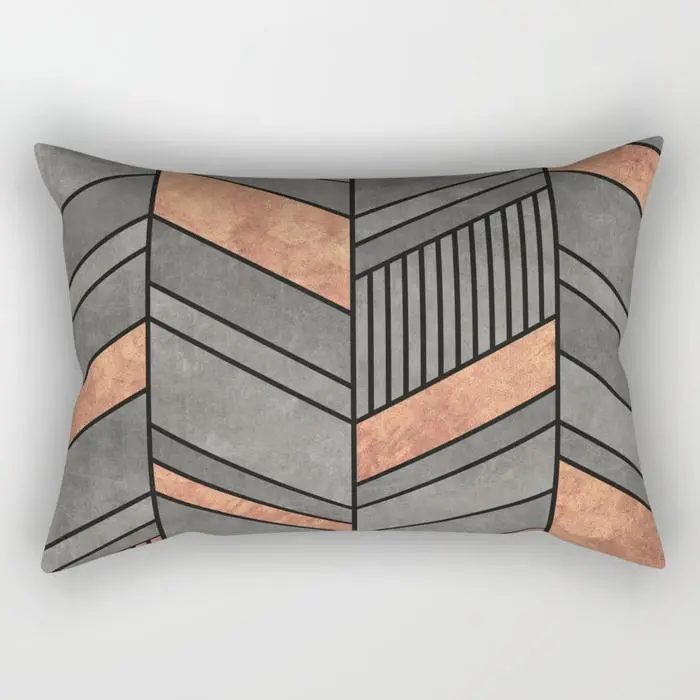 Abstract Chevron Rectangle Pillow