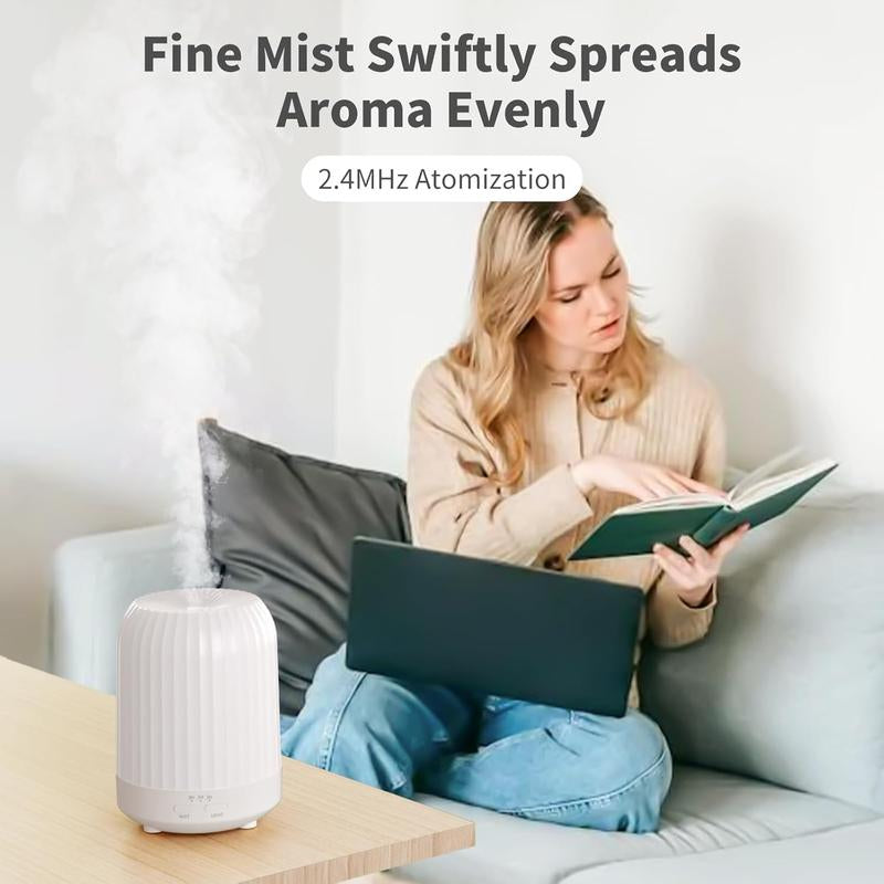 Essential Oil Diffuser 250ml – Quiet Aromatherapy Humidifier with 7 LED Colors & Auto-Off Timer for Bedroom, Baby Room, Home, Office & Indoor Plants