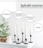 Black Iron Candlestick Holders Set of 5 – Taper Candle Candelabra, 0.9" Diameter, Ideal for Home Decor