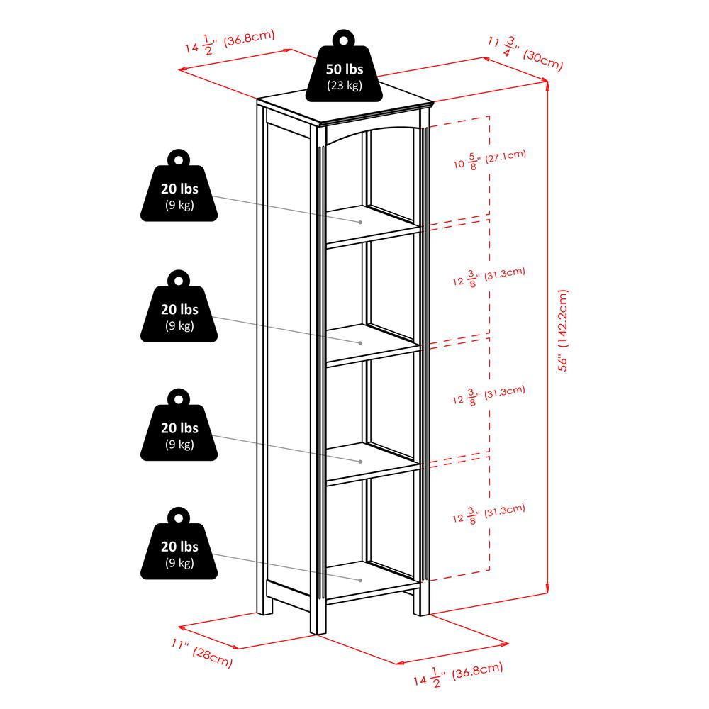Terrace Storage Shelf 5-Tier in Espresso Finish
