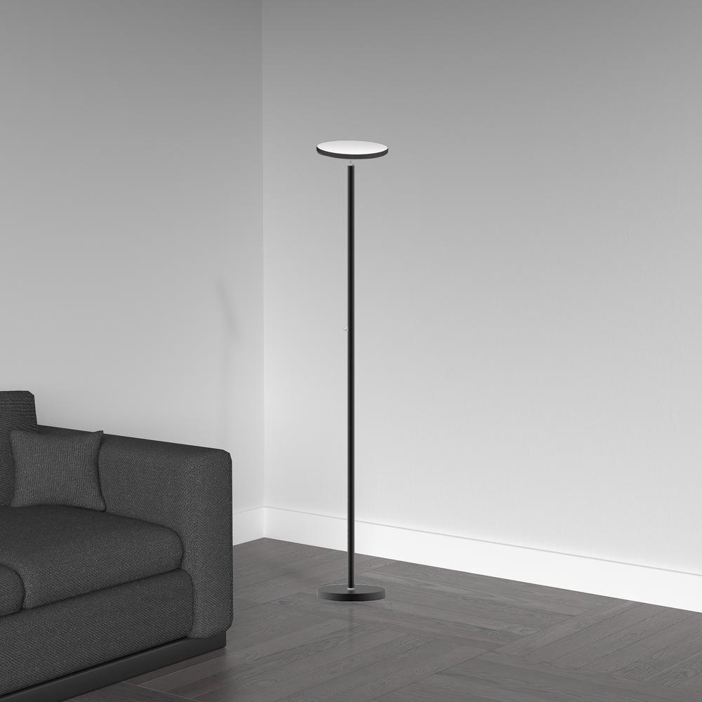 Dainolite Torchier LED Floor Lamp – Sandy Black, 35W Dimmable