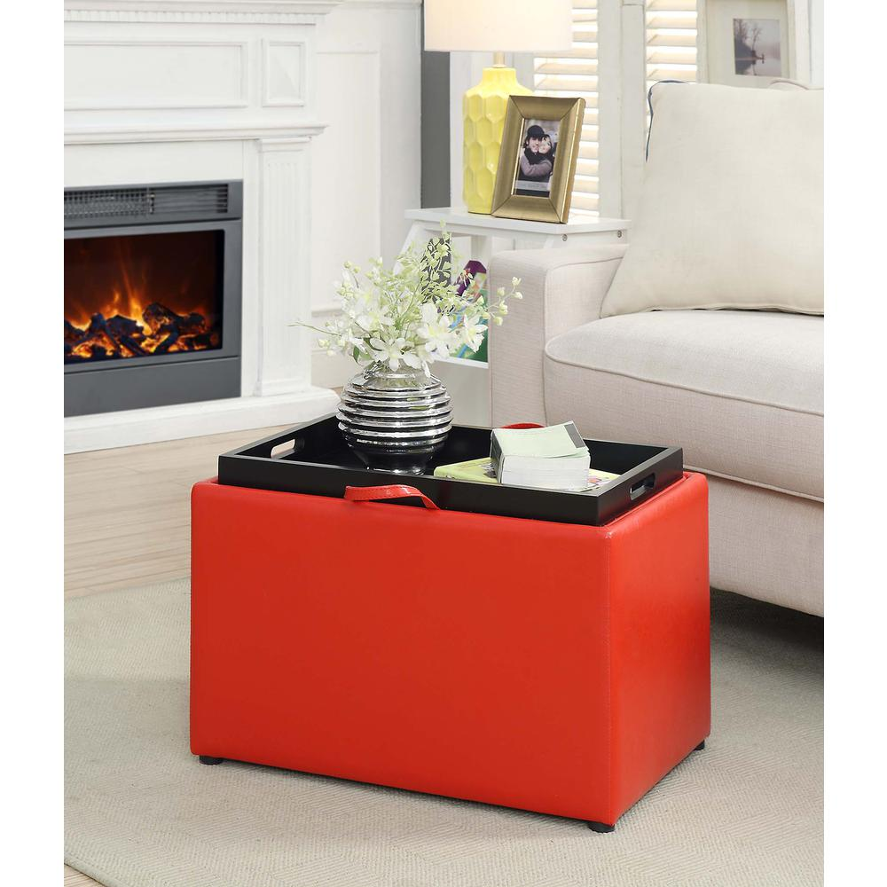Accent Storage Ottoman with Reversible Tray