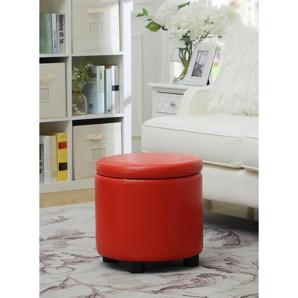 Designs 4 Comfort Round Accent Storage Ottoman with Reversible Tray Lid