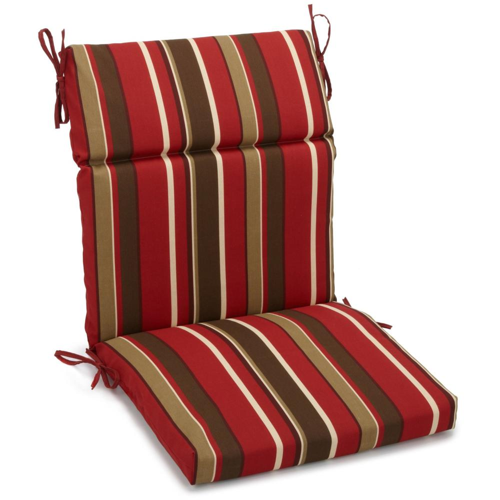 18-inch by 38-inch Spun Polyester Patterned Outdoor Squared Chair Cushion