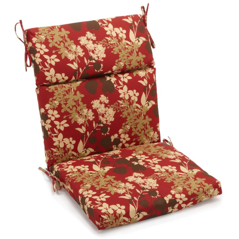 18-inch by 38-inch Spun Polyester Patterned Outdoor Squared Chair Cushion
