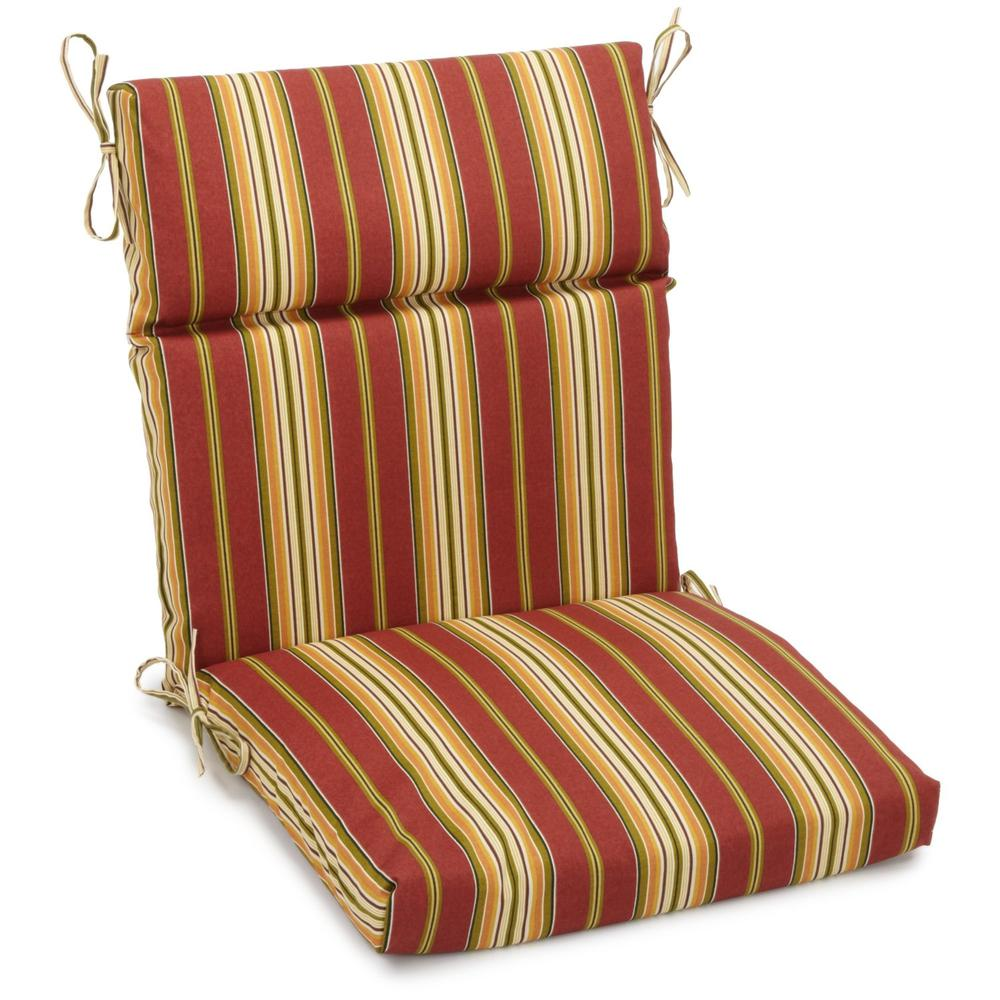 20-inch by 42-inch Polyester Patterned Outdoor Seat/ Back Chair Cushion