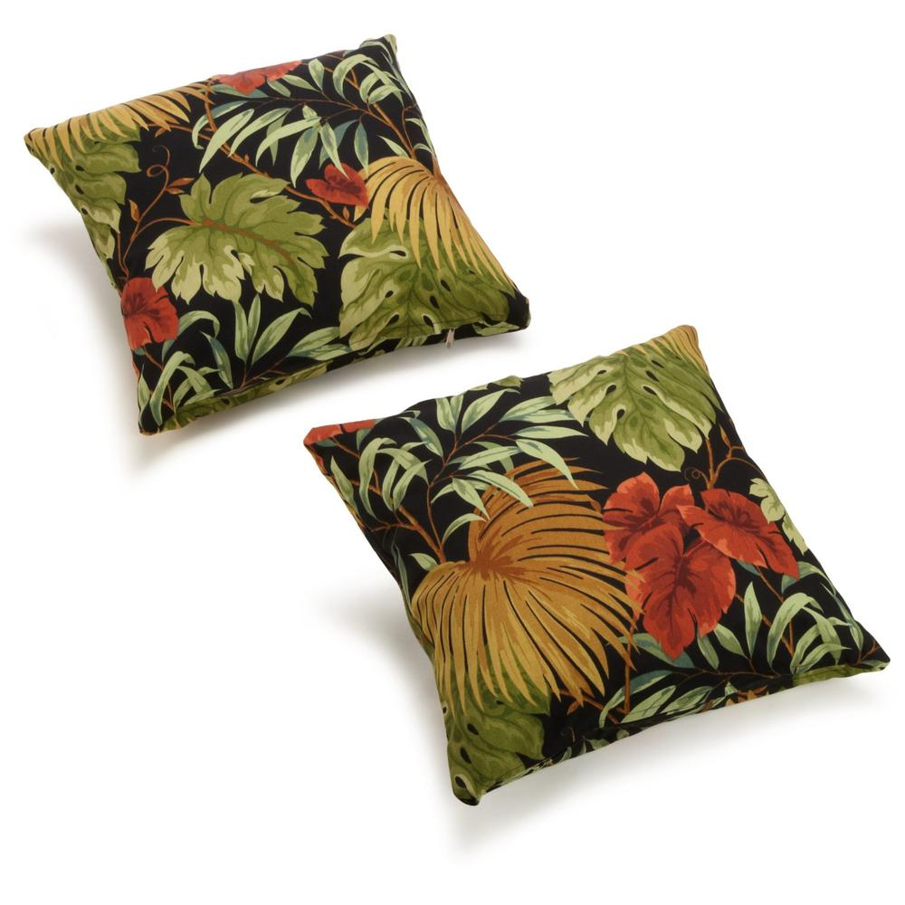 Blazing Needles 17-inch Outdoor Knife Edge Throw Pillows (Set of 2)