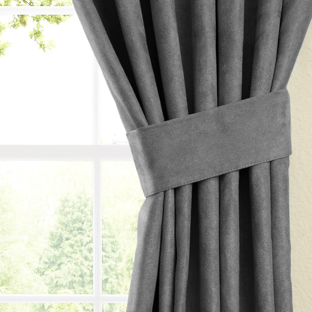 Blazing Needles 63-inch by 52-inch Microsuede Blackout Curtain Panels (Set of 2)