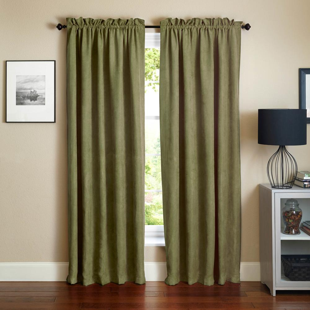 Blazing Needles 108-inch by 52-inch Microsuede Blackout Curtain Panels (Set of 2)