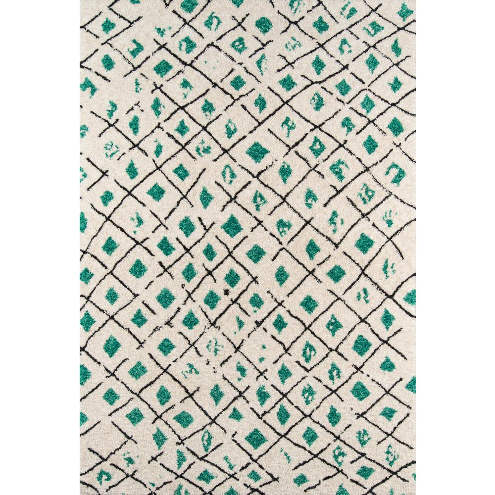 Modern Runner Area Rug, Green, 2'3" X 8' Runner