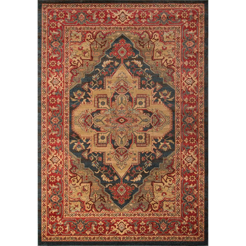 Traditional Runner Area Rug, Navy, 2'3" X 7'6" Runner