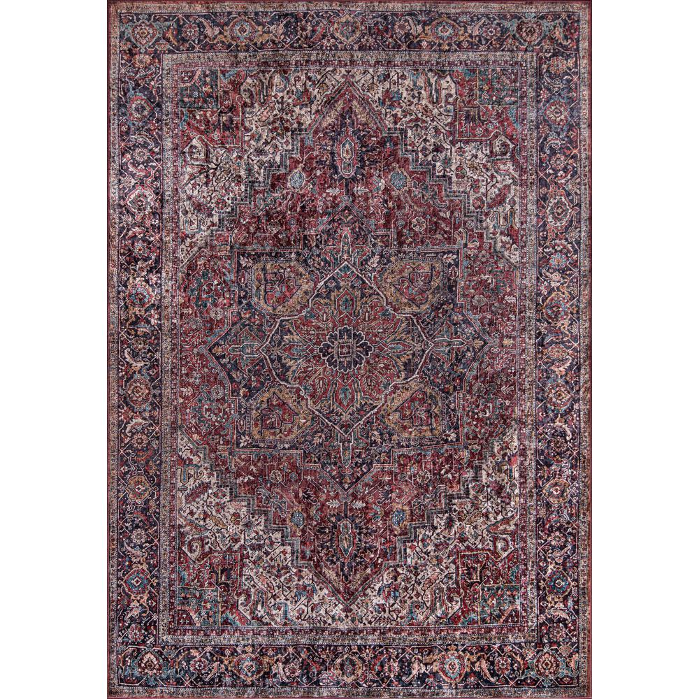 Traditional Runner Area Rug, Burgundy, 2'3" X 8' Runner