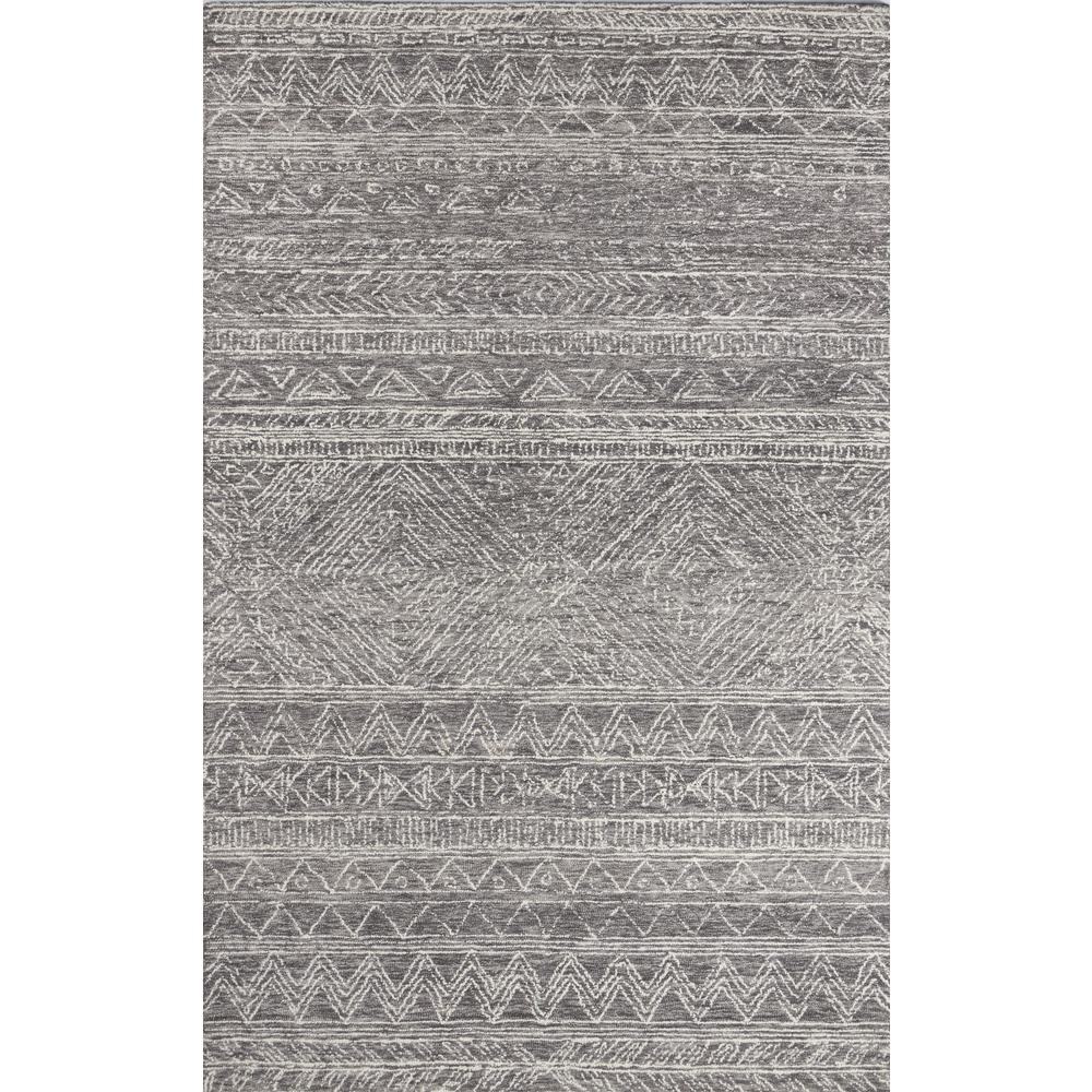 Contemporary Runner Area Rug, Grey, 2' X 8' Runner