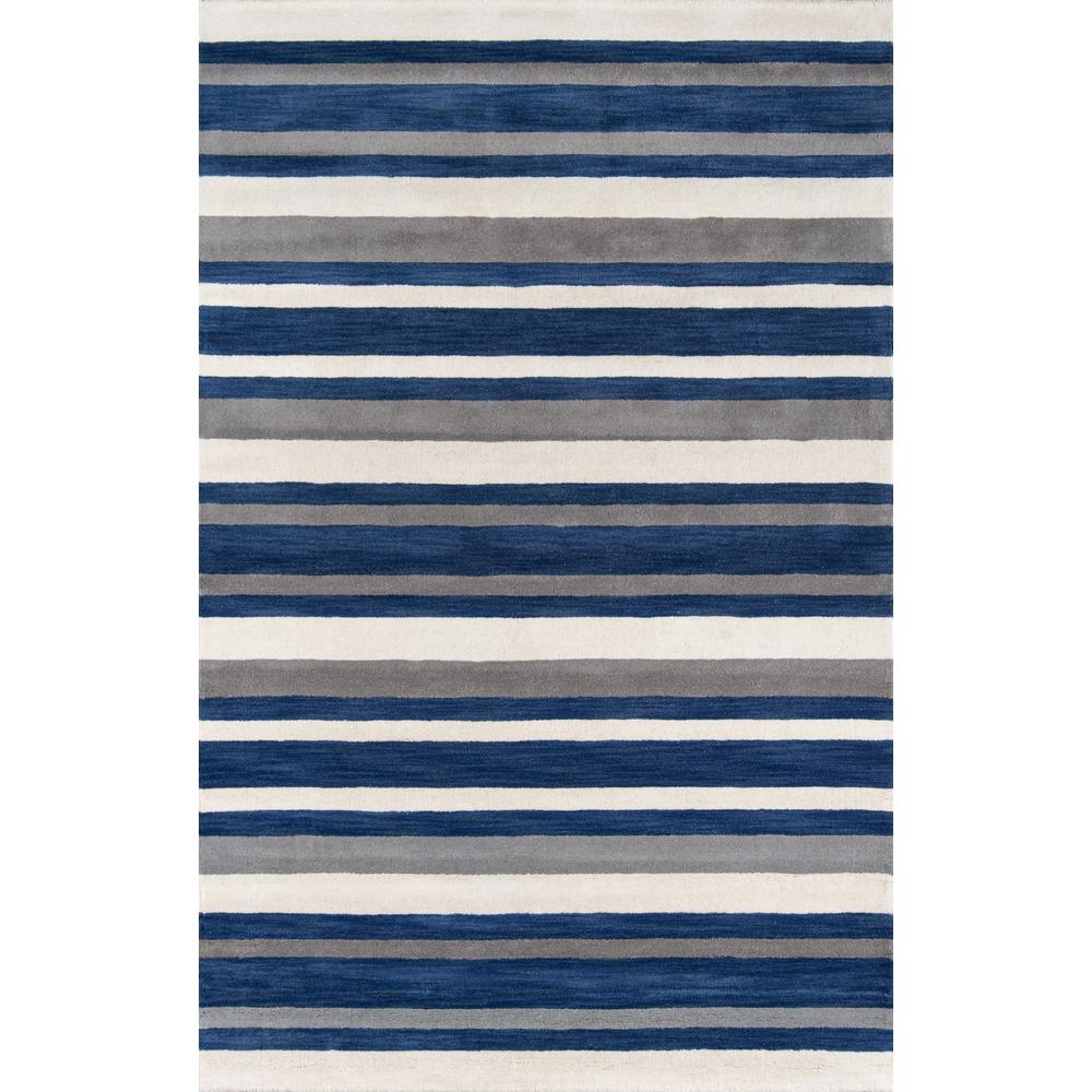 Contemporary Runner Area Rug, Navy, 2'3" X 8' Runner