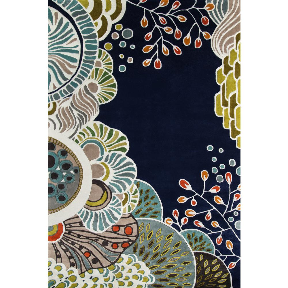 Casual Runner Area Rug, Navy, 2'6" X 8' Runner