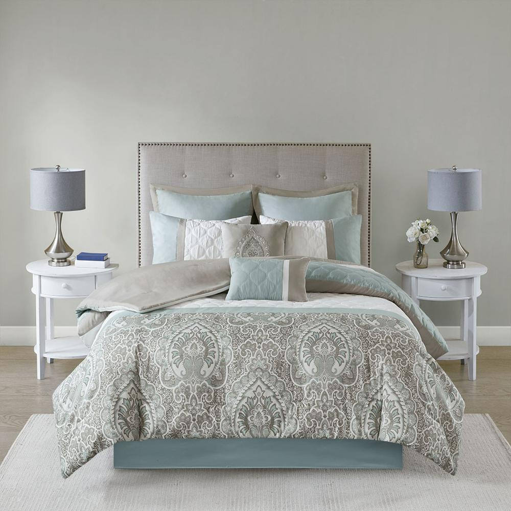 Shawnee 8 Piece Comforter Set, Seafoam color