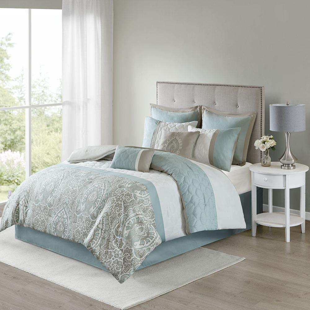 Shawnee 8 Piece Comforter Set, Seafoam color