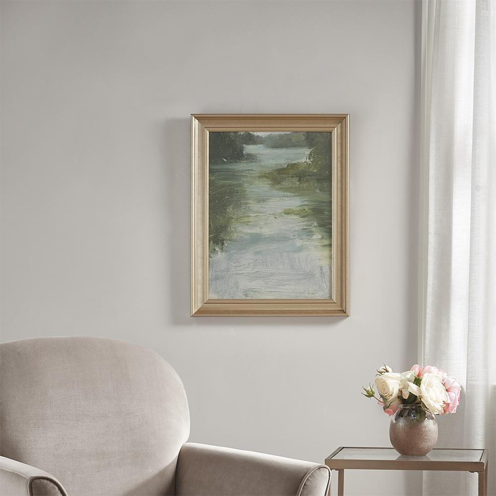 Abstract Landscape Framed Glass Wall Art