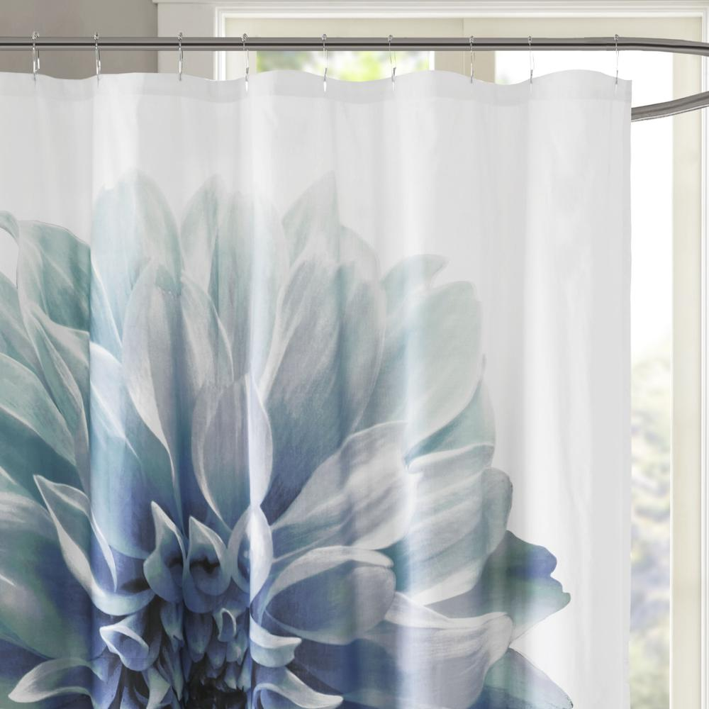 Printed Floral Cotton Shower Curtain