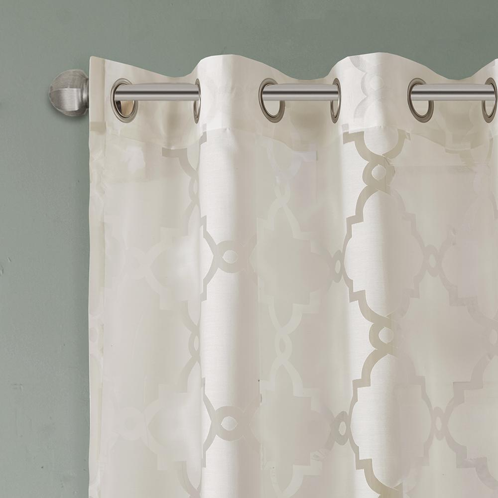Fretwork Burnout Sheer Curtain Panel