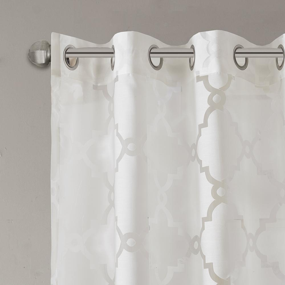 Fretwork Burnout Sheer Curtain Panel