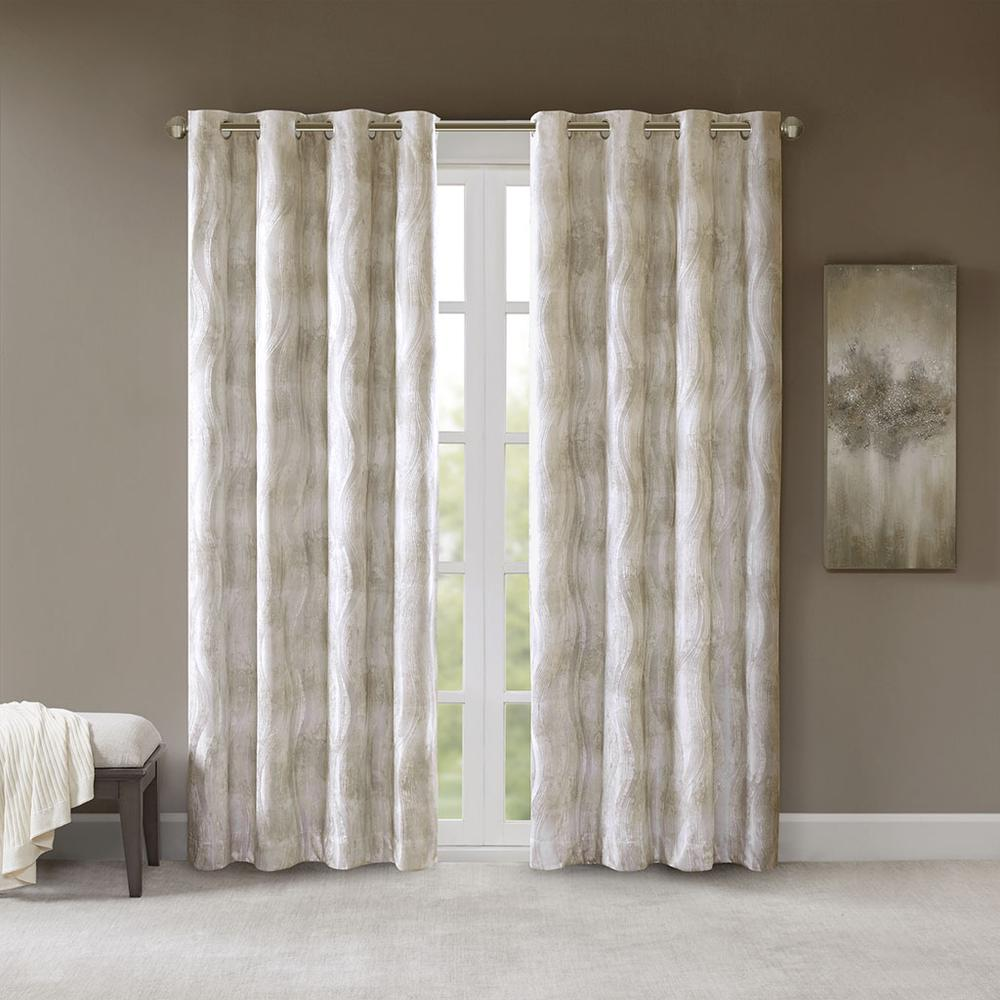 Printed Jacquard Grommet Top Total Blackout Curtain Panel