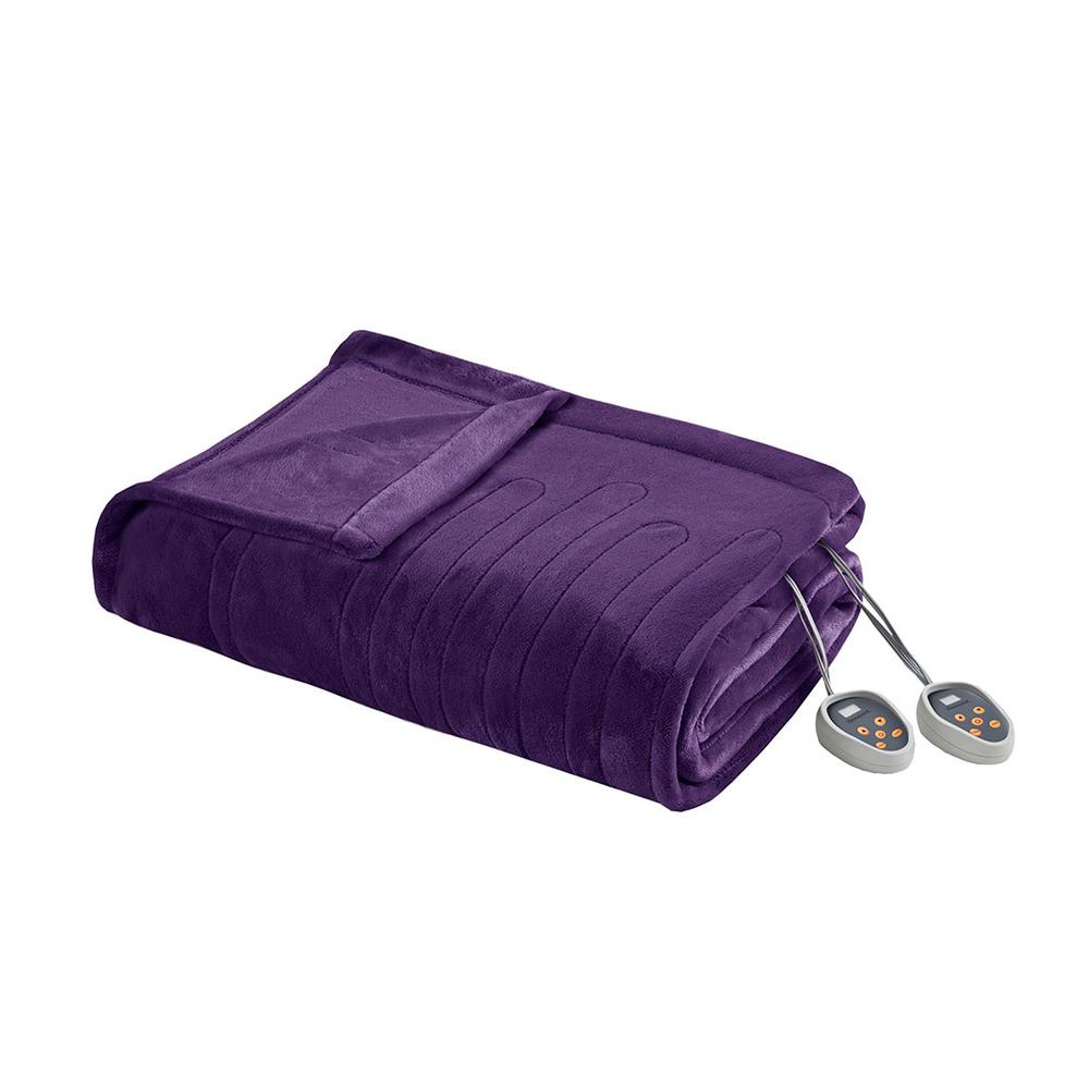 Beautyrest Heated Microlight Plush Blanket – Secure Comfort Adjustable Warmth