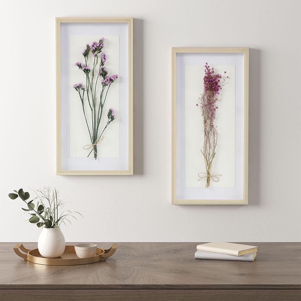 Madison Park Avant Garden Dried Flower 2-Piece Shadow Box Wall Decor Set