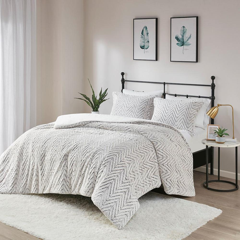 Back Print Brushed Fur Duvet Cover Set