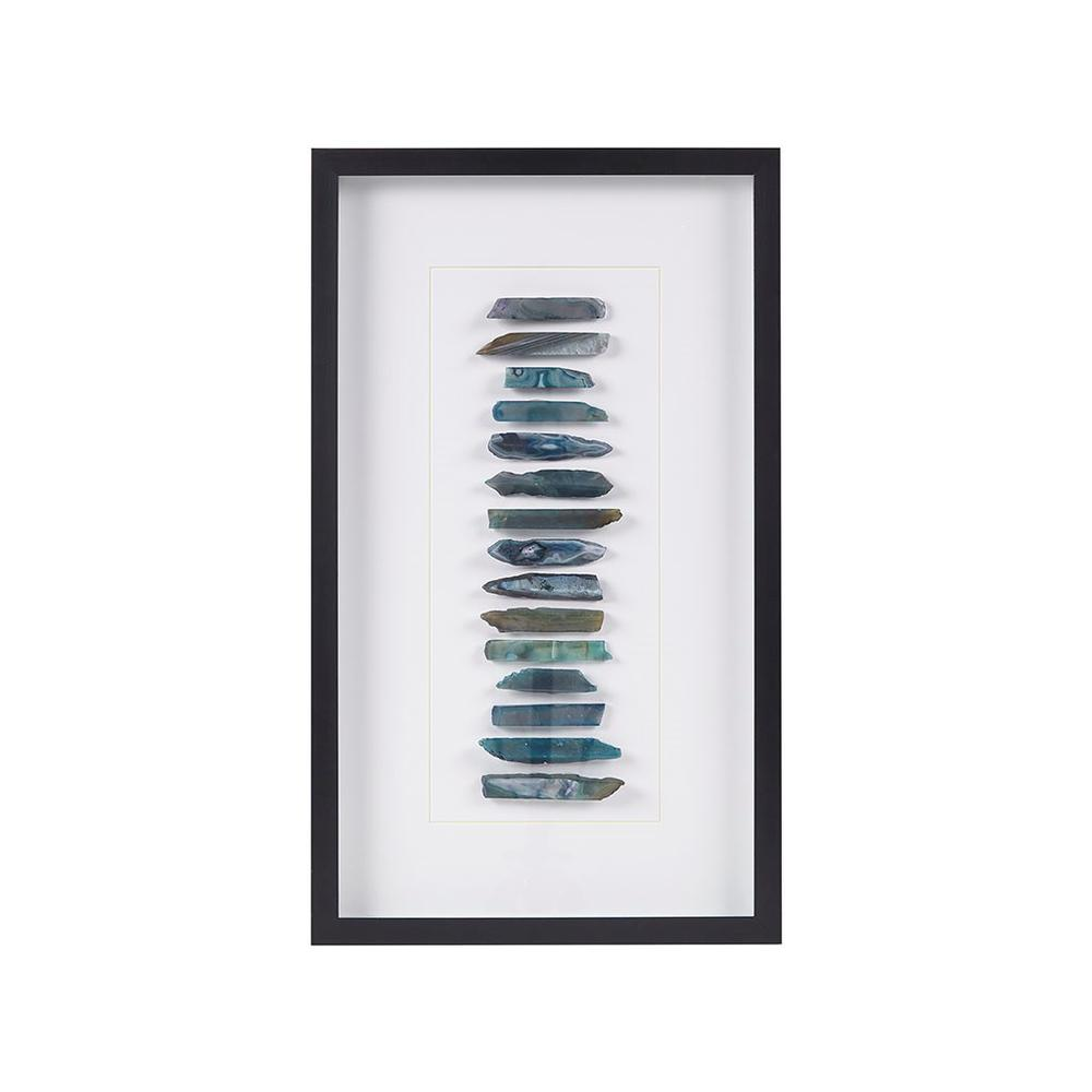 Framed Blue Agate Shadowbox Wall Decor Panel