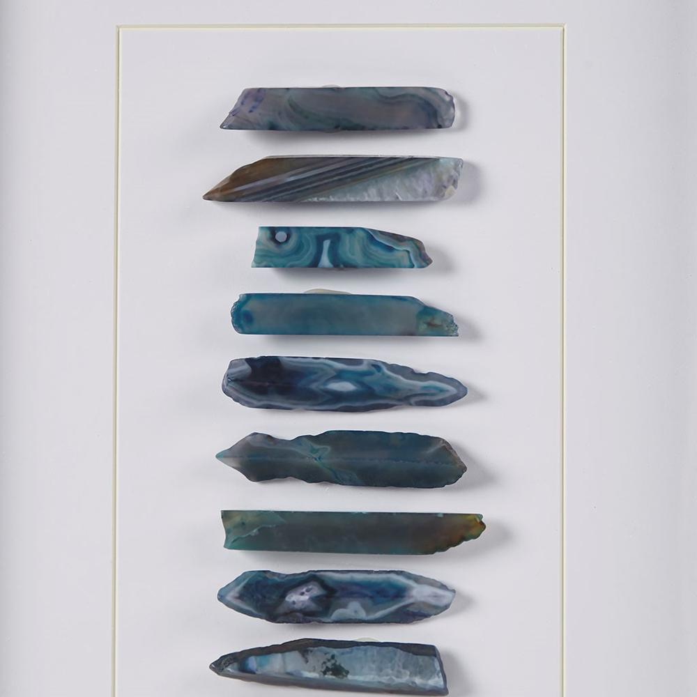 Framed Blue Agate Shadowbox Wall Decor Panel