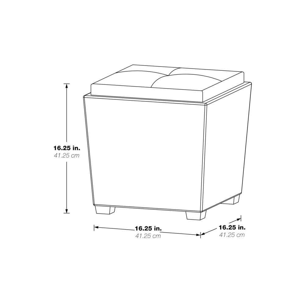 Rockford Storage Ottoman in Pewter Faux Leather, RCK361-PD26