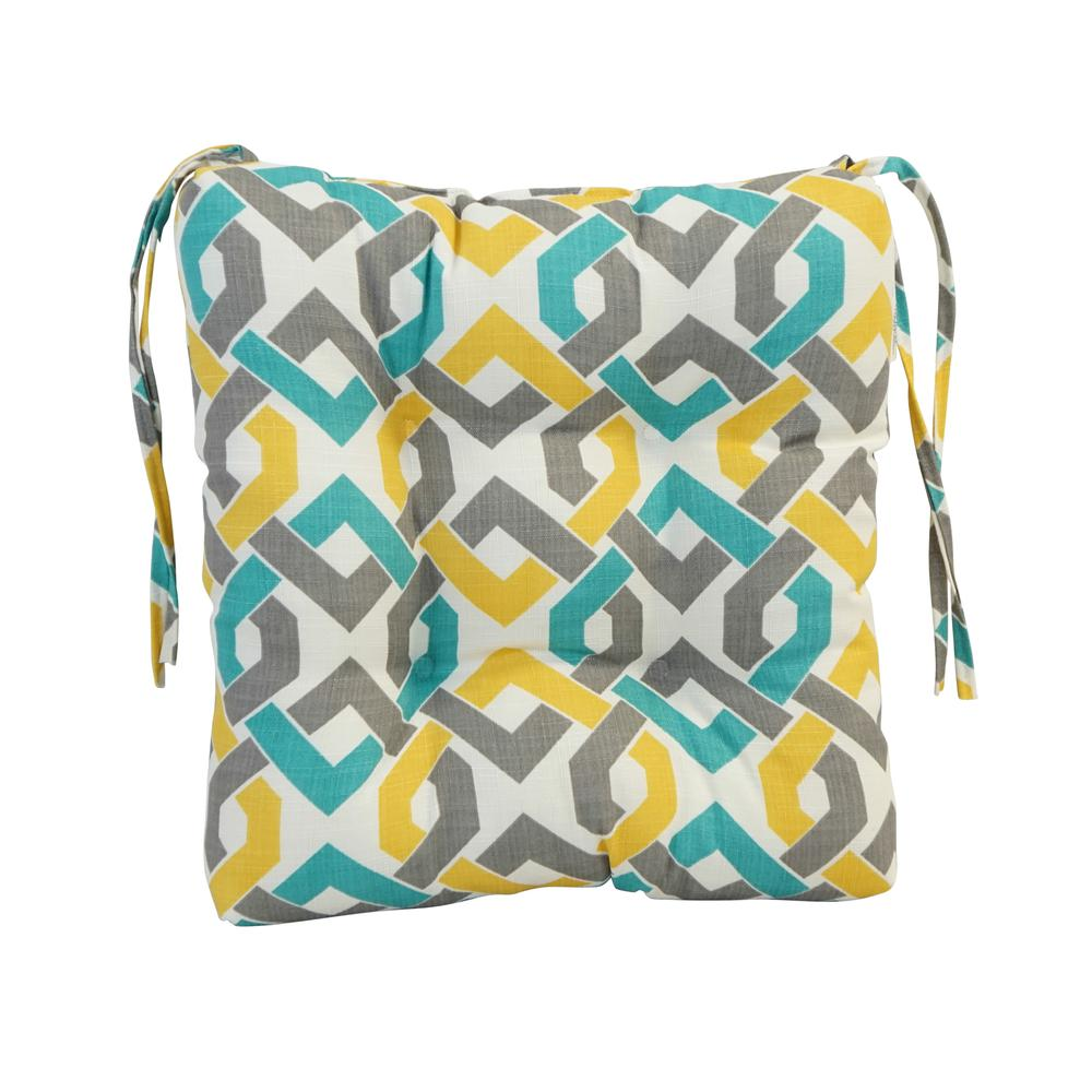 16-inch Spun Polyester Outdoor Square Tufted Chair Cushion