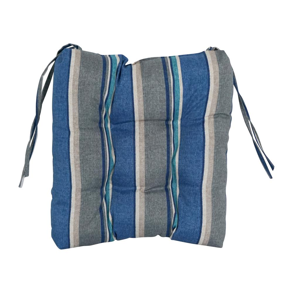 16-inch Spun Polyester Patterned Outdoor Square Tufted Chair Cushion