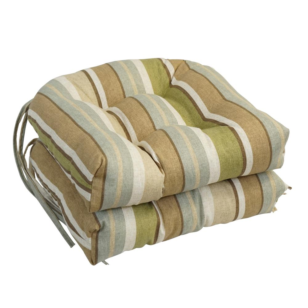 16-inch Spun Polyester Outdoor U-shaped Tufted Chair Cushion